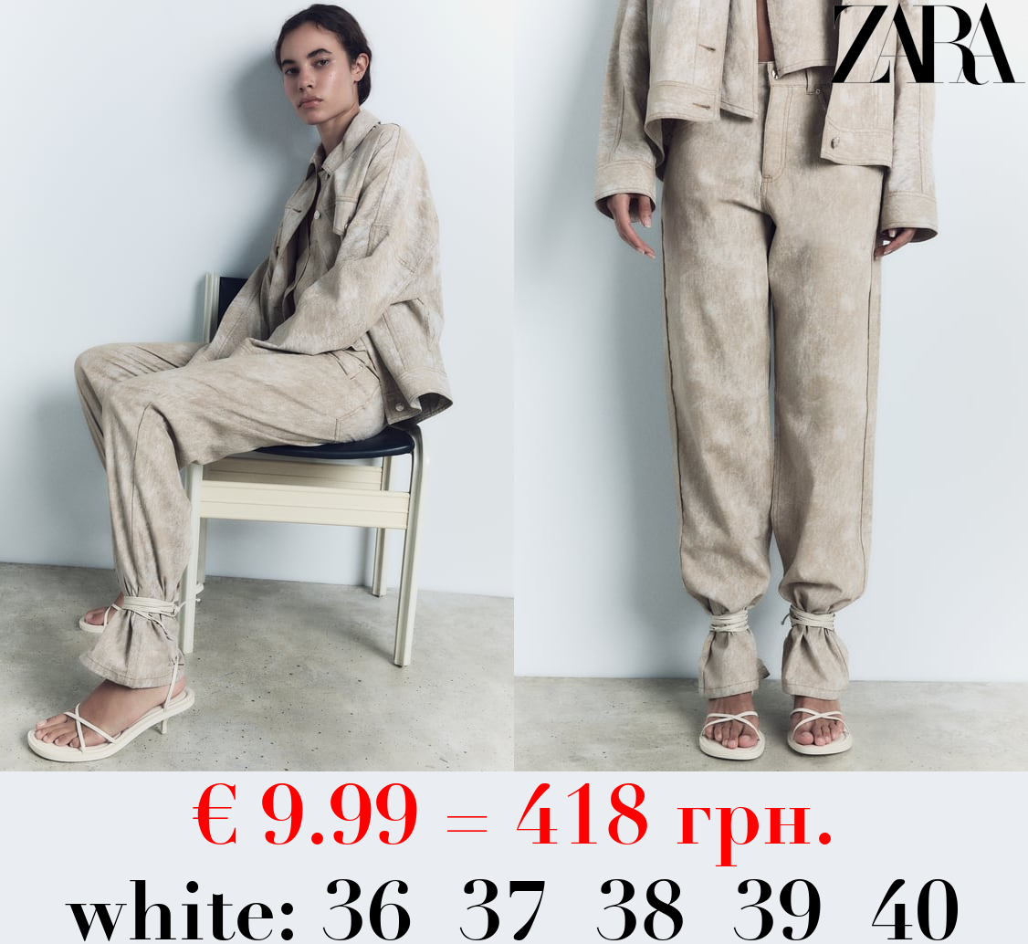 LACE-UP LEATHER SANDALS WITH STRAPS