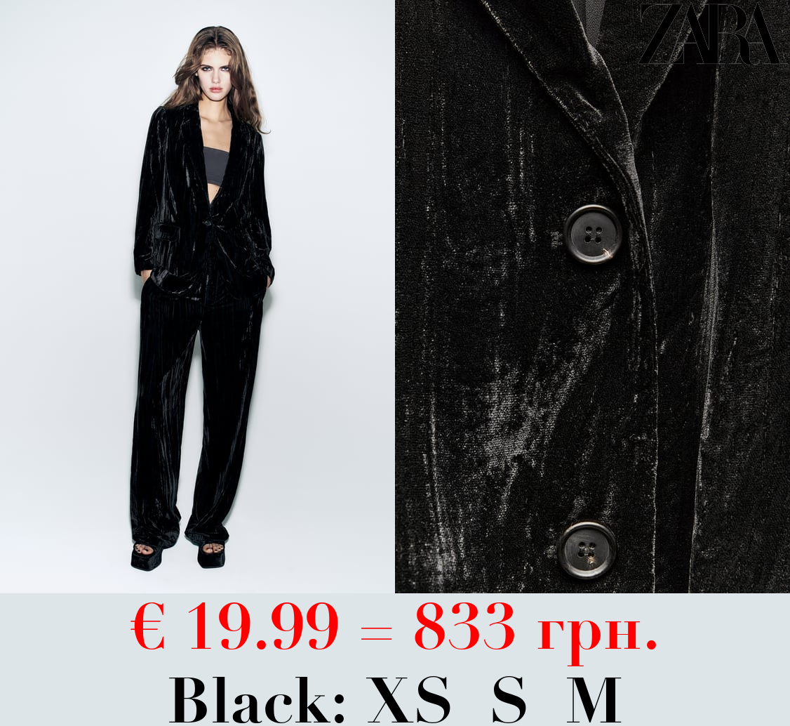 ZW COLLECTION CRUSHED VELVET BLAZER