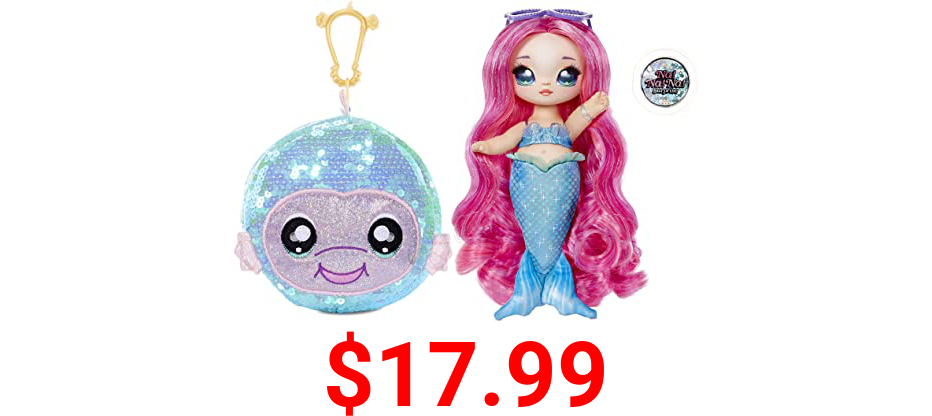 Na! Na! Na! Surprise 2-in-1 Fashion Doll and Sparkly Sequined Purse Sparkle Series – Marina Jewels, 7.5" Mermaid Doll