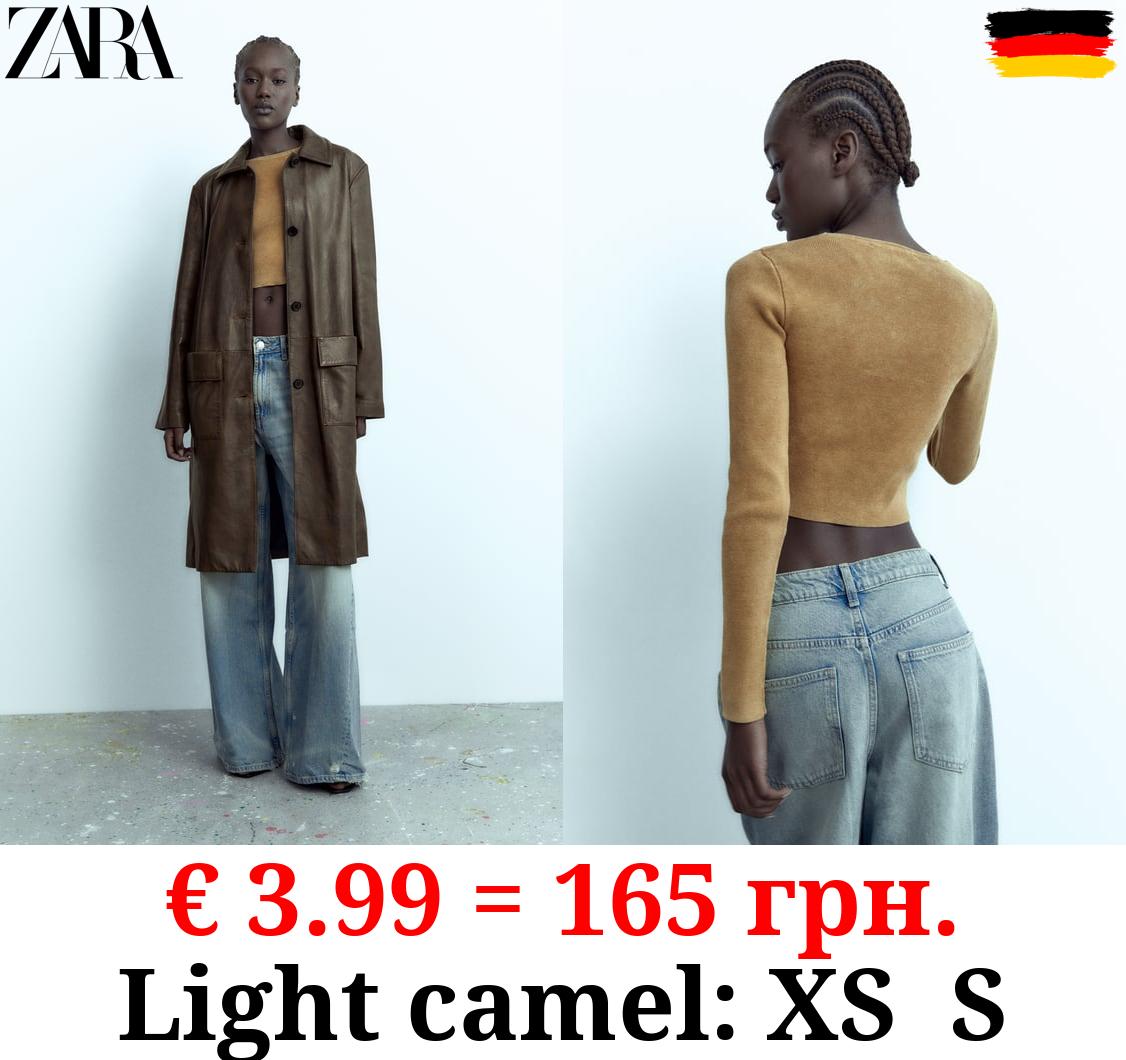 ACID WASH KNIT CROP TOP