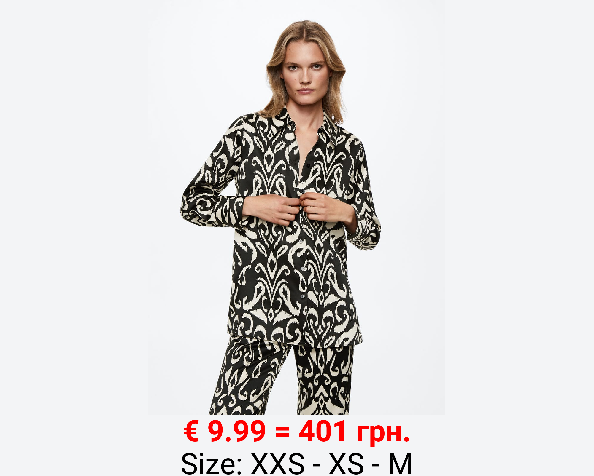 Camisa satinada estampada