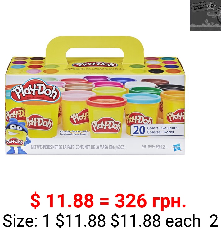 Play-Doh Super Color 20-Pack with 20 Colors, Includes 60 Ounces of Compound