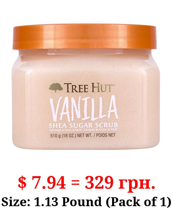 Tree Hut Vanilla Shea Sugar Exfoliating & Hydrating Body Scrub, 18 oz
