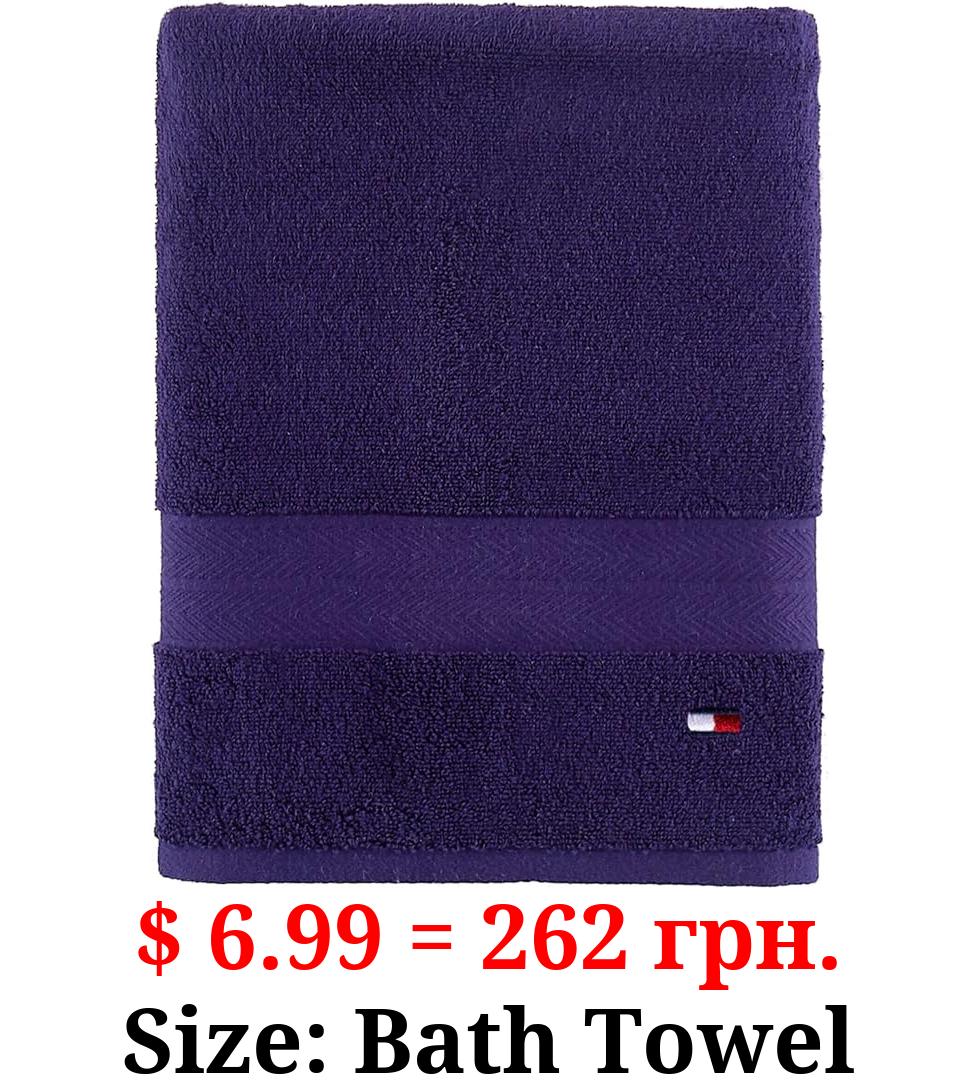 Tommy Hilfiger Solid Color Bath Towel 1 Piece - 30 X 54 Inches, 100% Cotton 574 GSM (Peacoat)