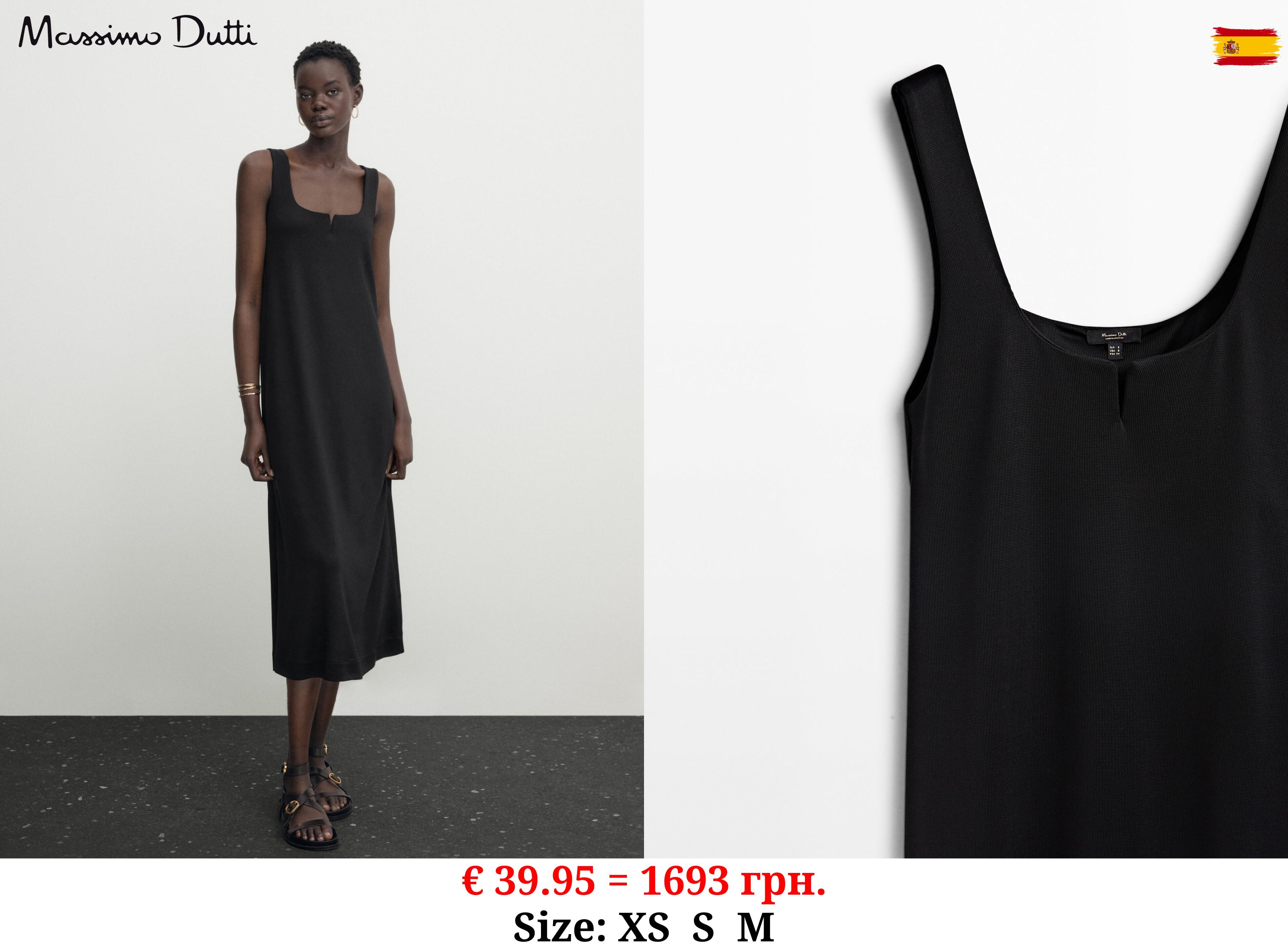 Strappy V-neck midi dress BLACK