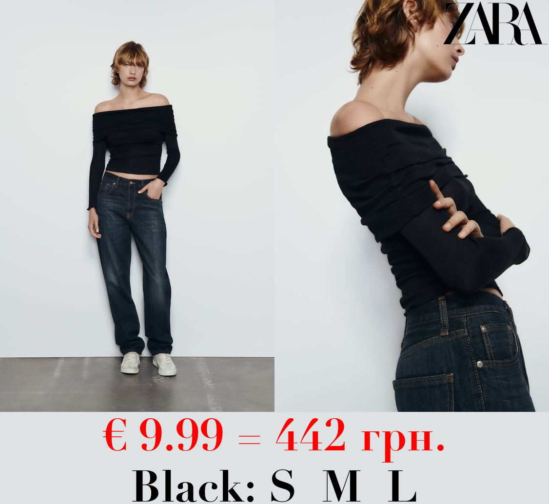 SEMI-SHEER COTTON TOP WITH GATHERING