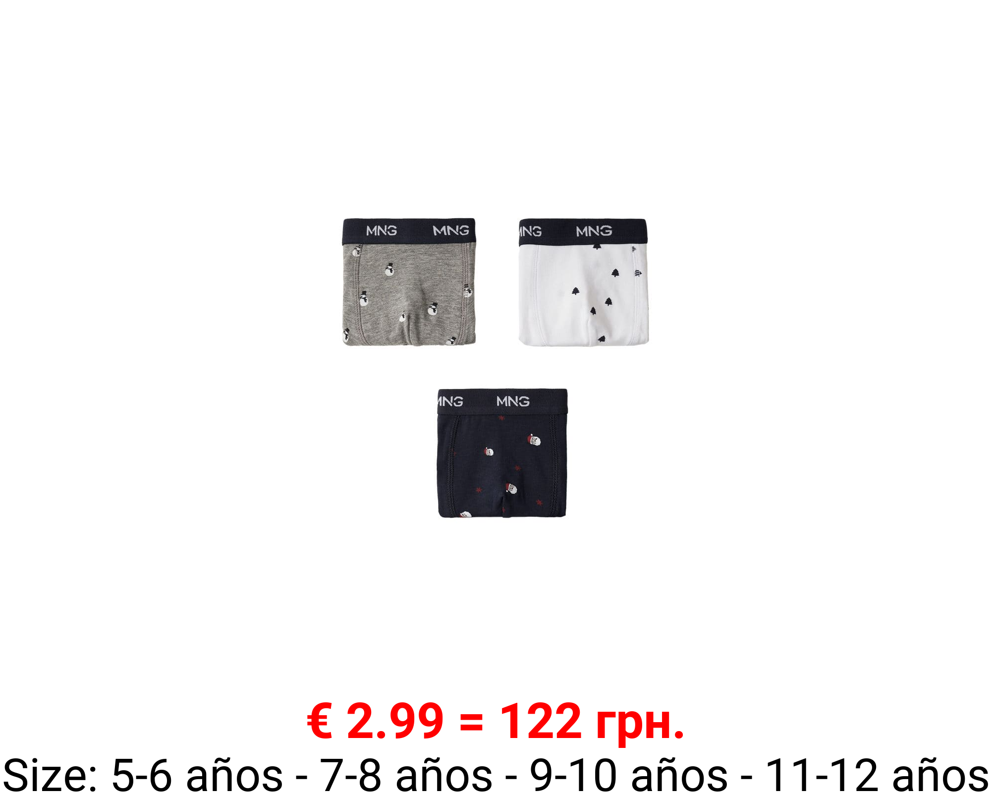Pack 3 calzoncillos navideños