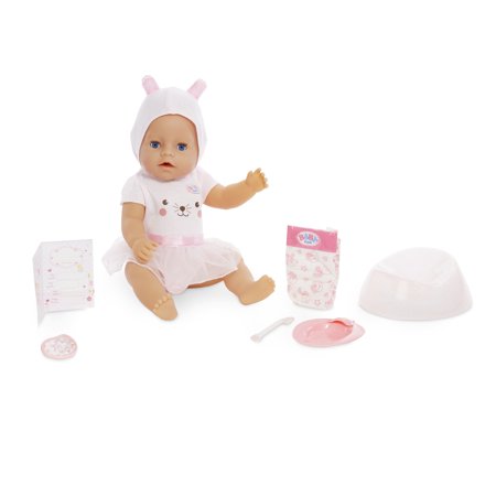 BABY born Interactive Doll Blue Eyes with 9 Ways to Nurture, Eats, Drinks, Cries, Sleeps, Bathes, and Wets