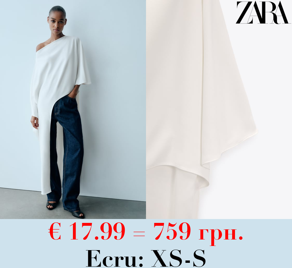 ASYMMETRIC CAPE BLOUSE