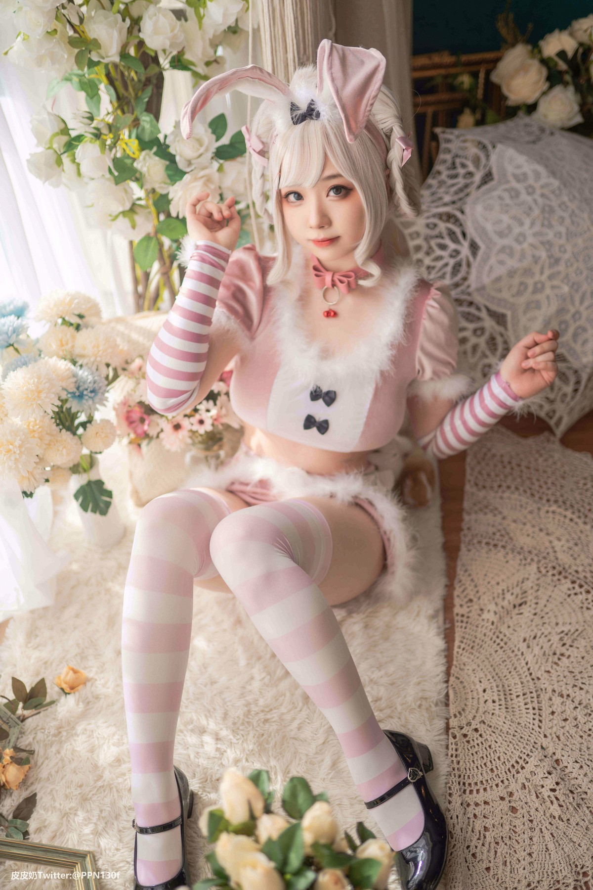 Cosplay 皮皮奶可可爱了啦 粉色兔兔 33