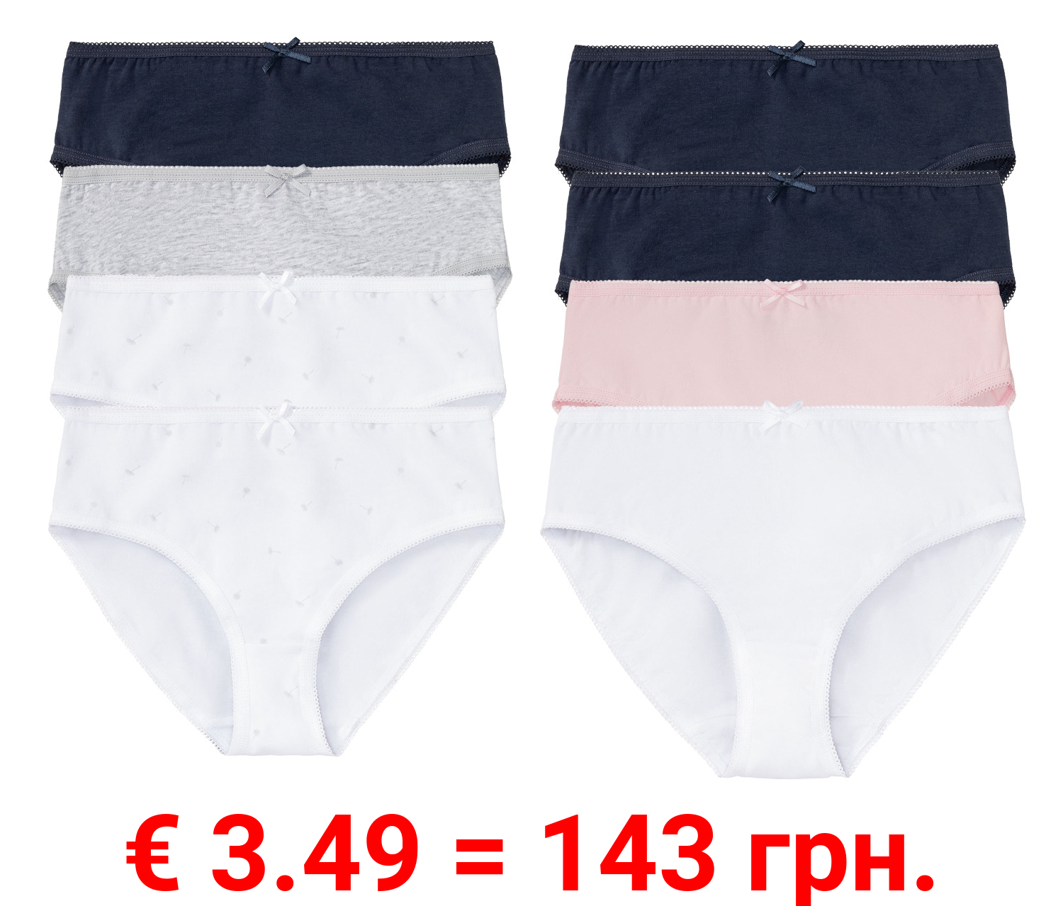 pepperts!® Mädchen Slips, 4 Stück, mit Bio-Baumwolle
