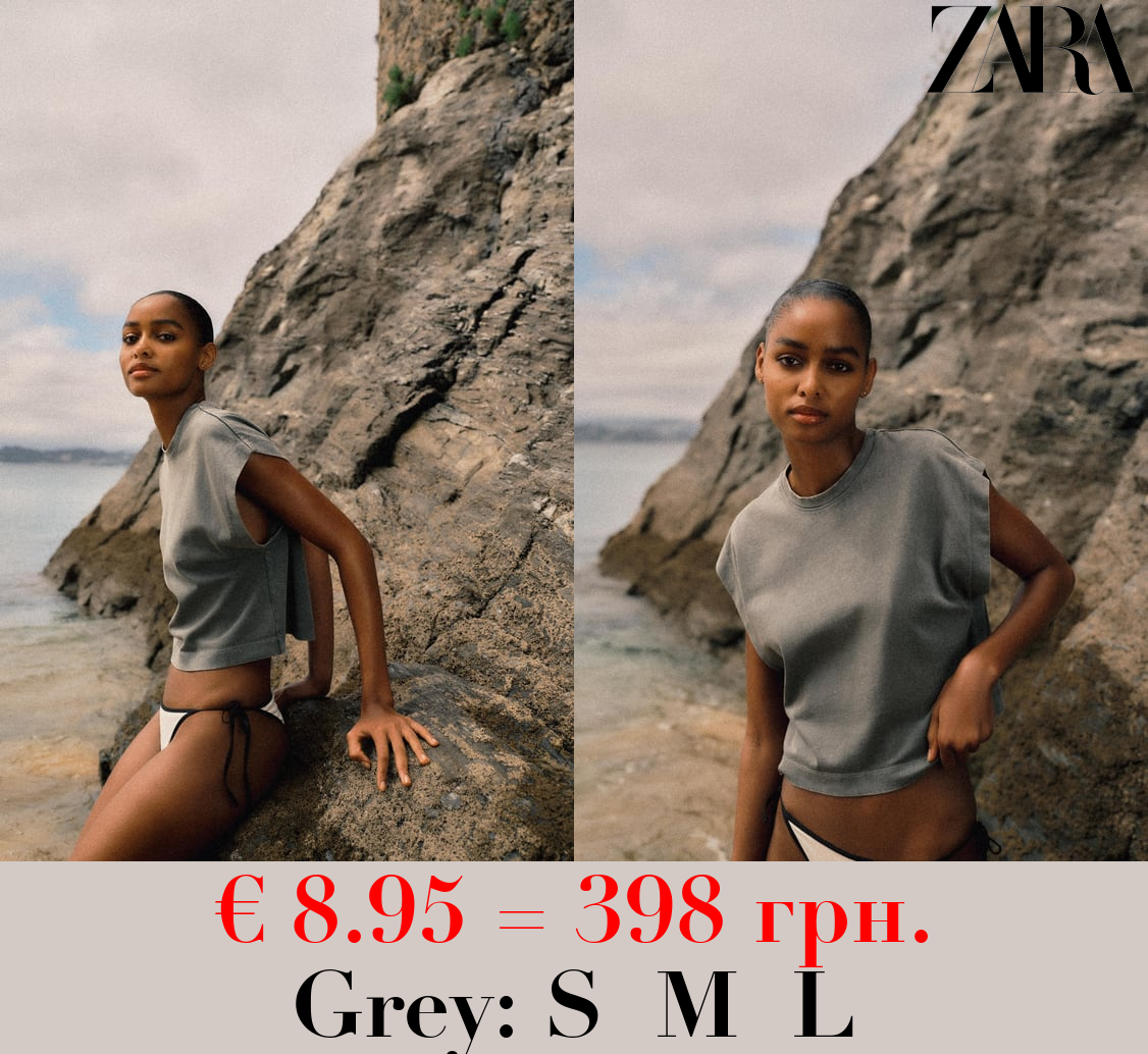 FADED-EFFECT HEAVY COTTON T-SHIRT