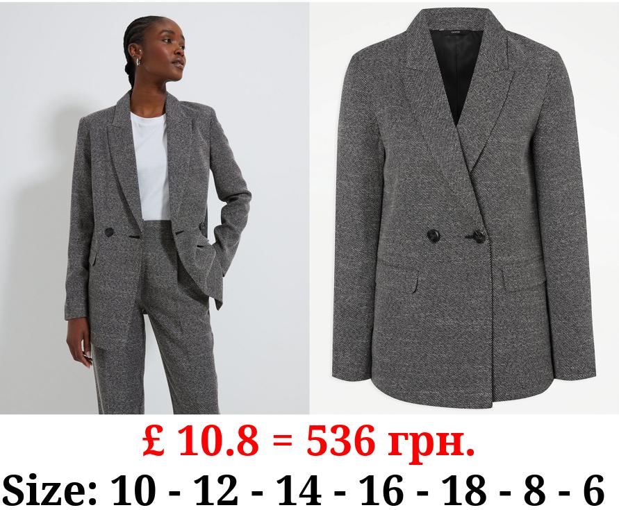 Grey Herringbone Blazer