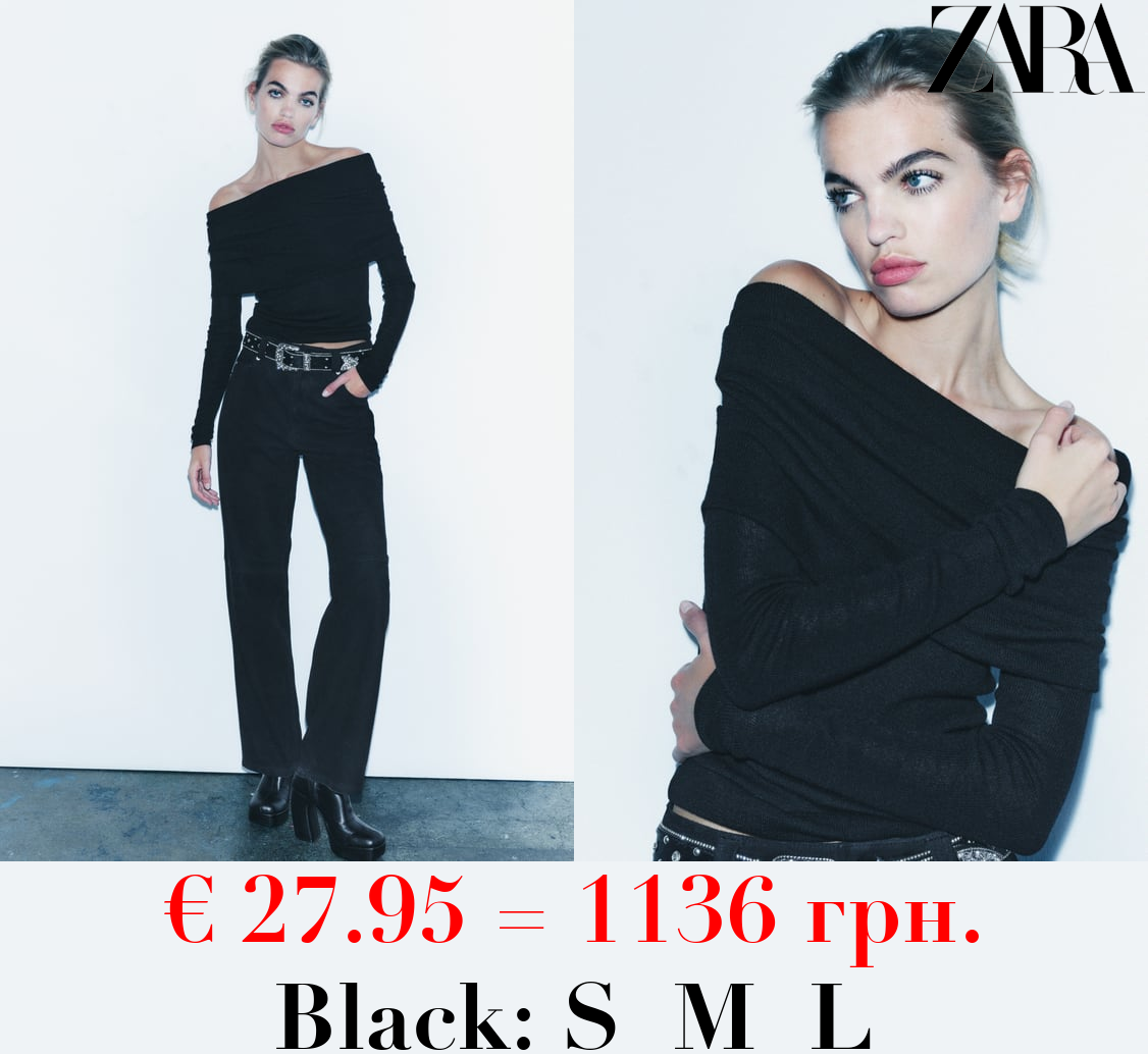 OFF-THE-SHOULDER KNIT TOP