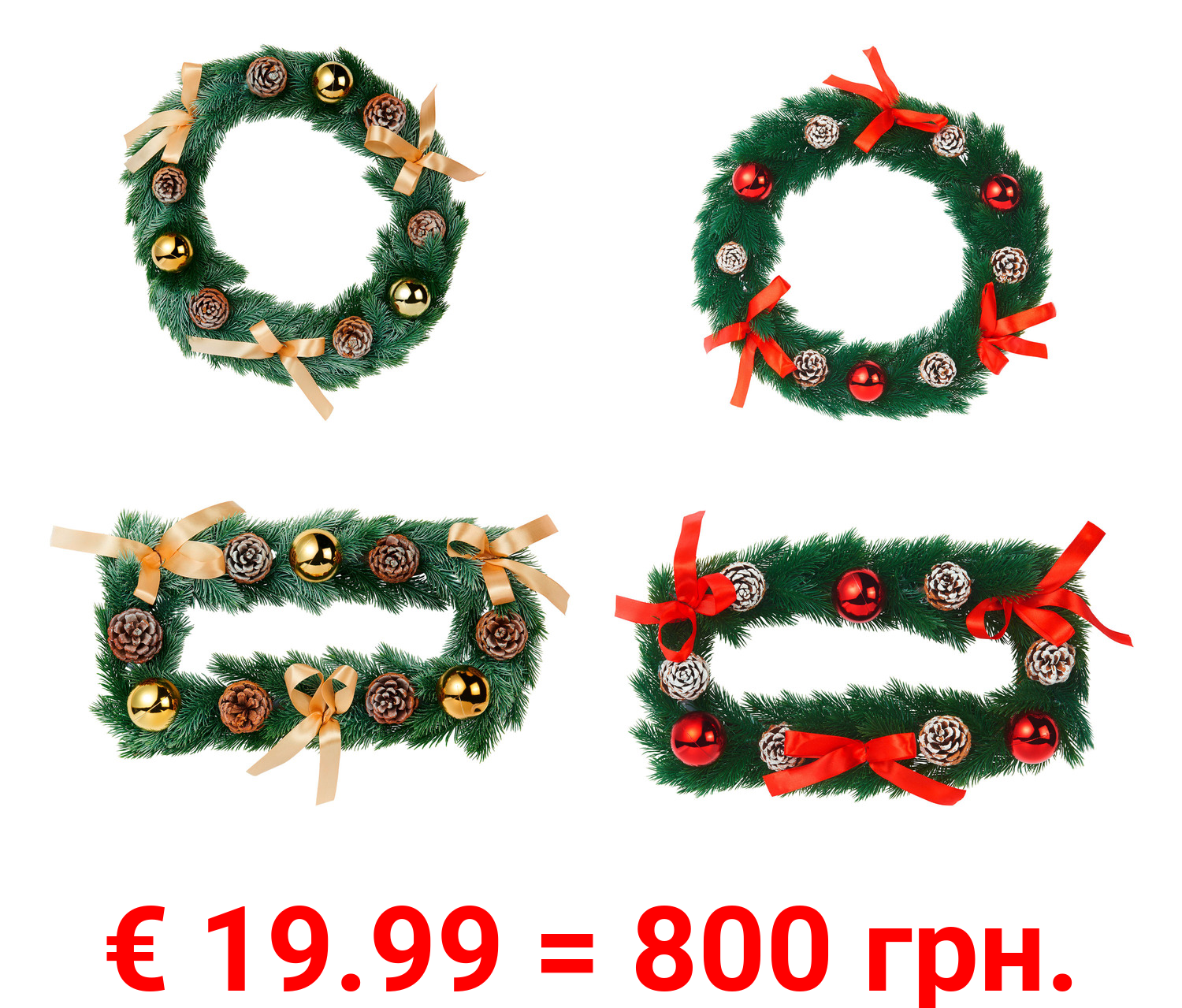 LIVARNO home Weihnachtskranz, mit echten Fichtenzapfen