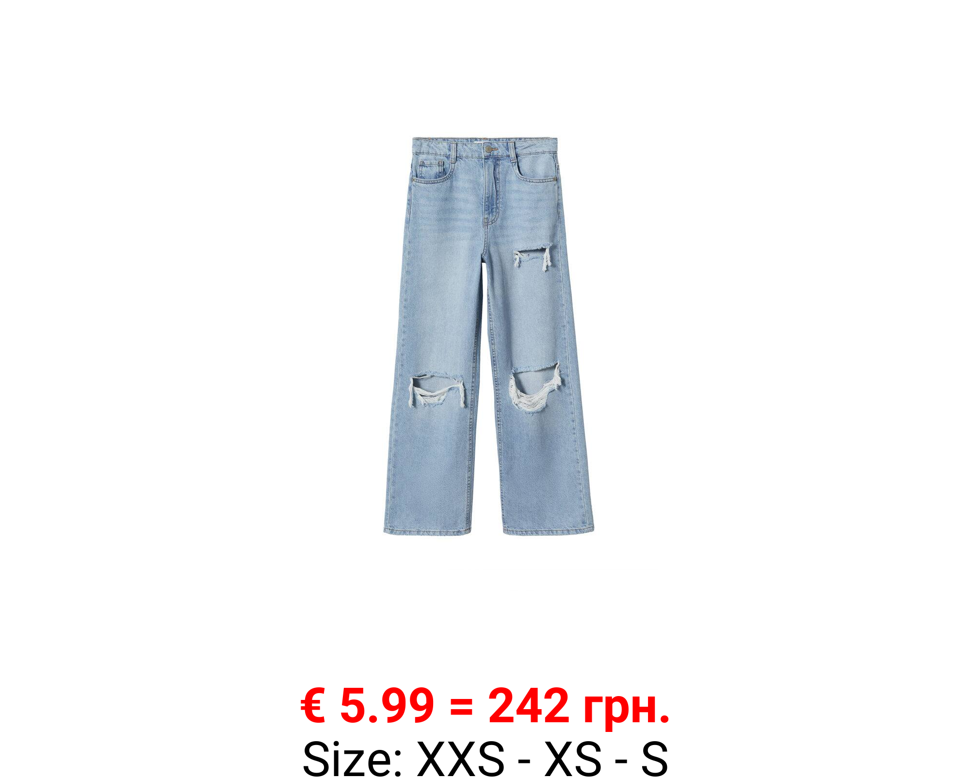 Jeans wideleg rotos decorativos