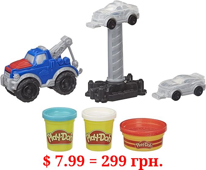Play-Doh Wheels Tow Truck Toy for Kids 3 Years and Up with 3 Non-Toxic Colors