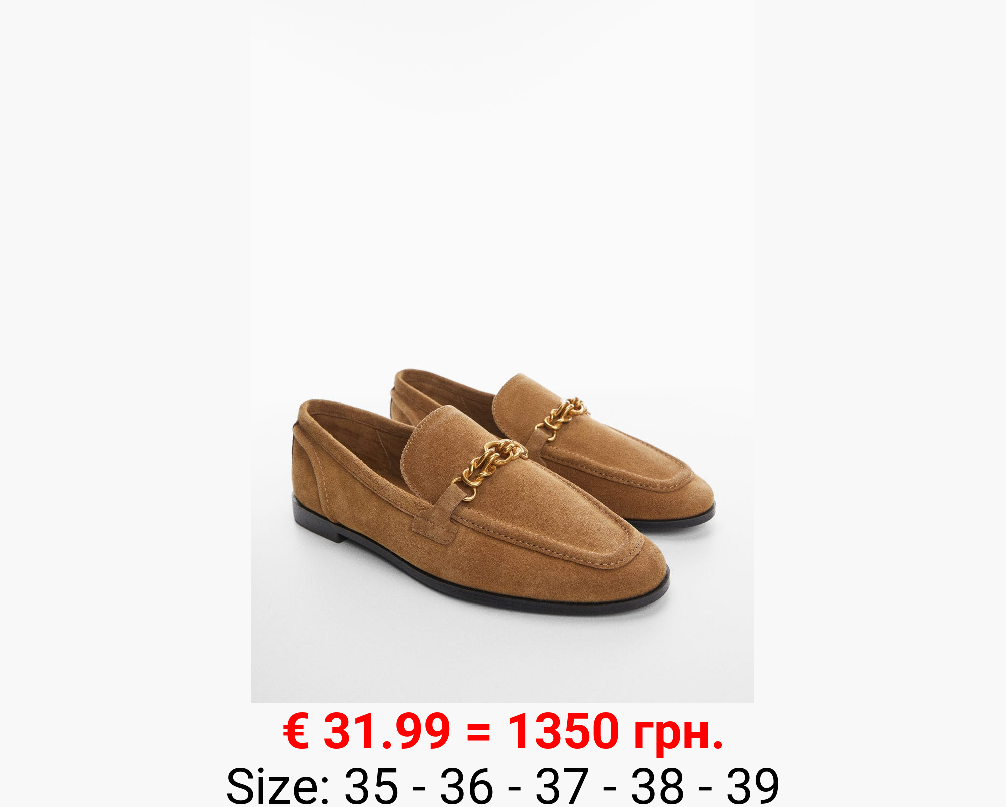 Mocasín cadenas piel