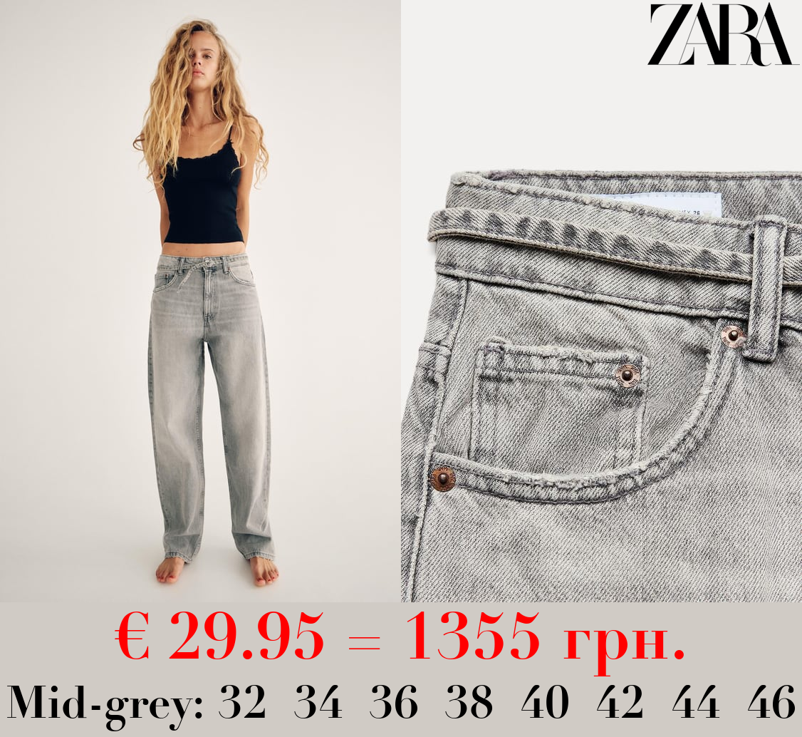 MID-RISE TAILORED BALLOON JEANS