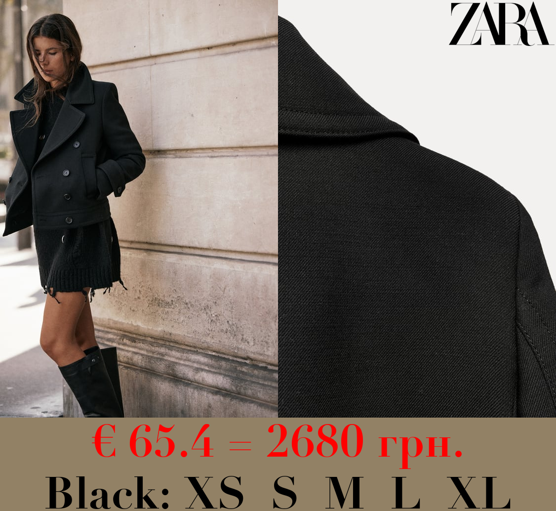 ZW COLLECTION WOOL BLEND DOUBLE-BREASTED COAT