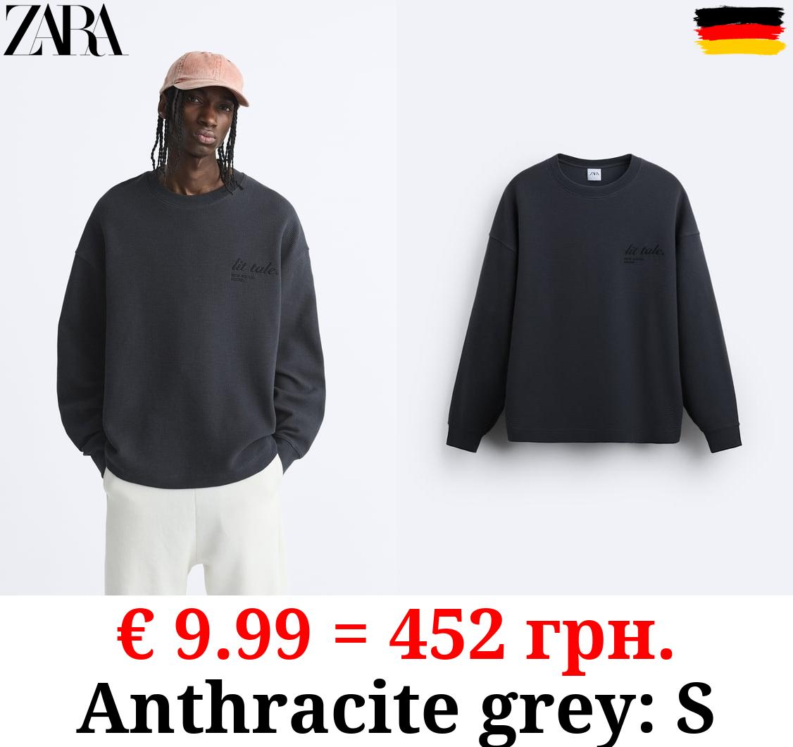 CHECK-TEXTURE SWEATSHIRT