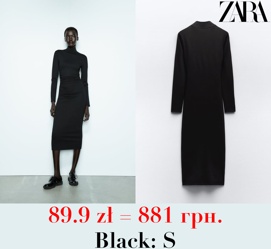 MIDI DRESS WITH GATHERING