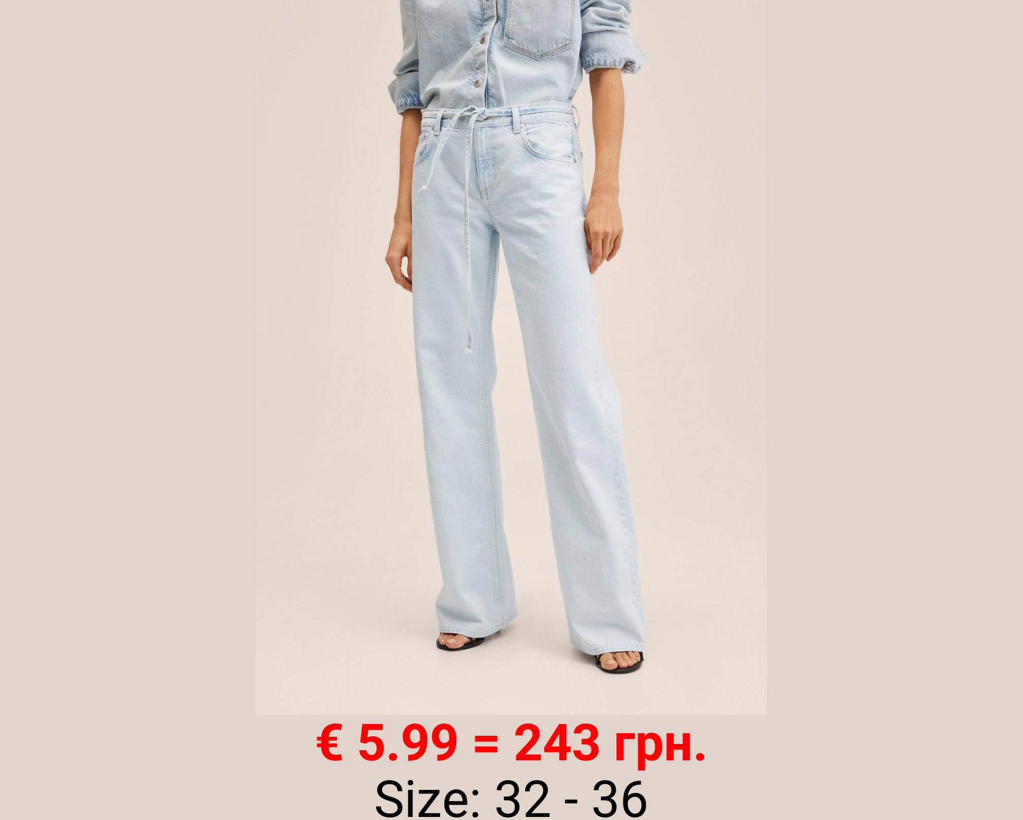 Vaqueros wideleg cinturón