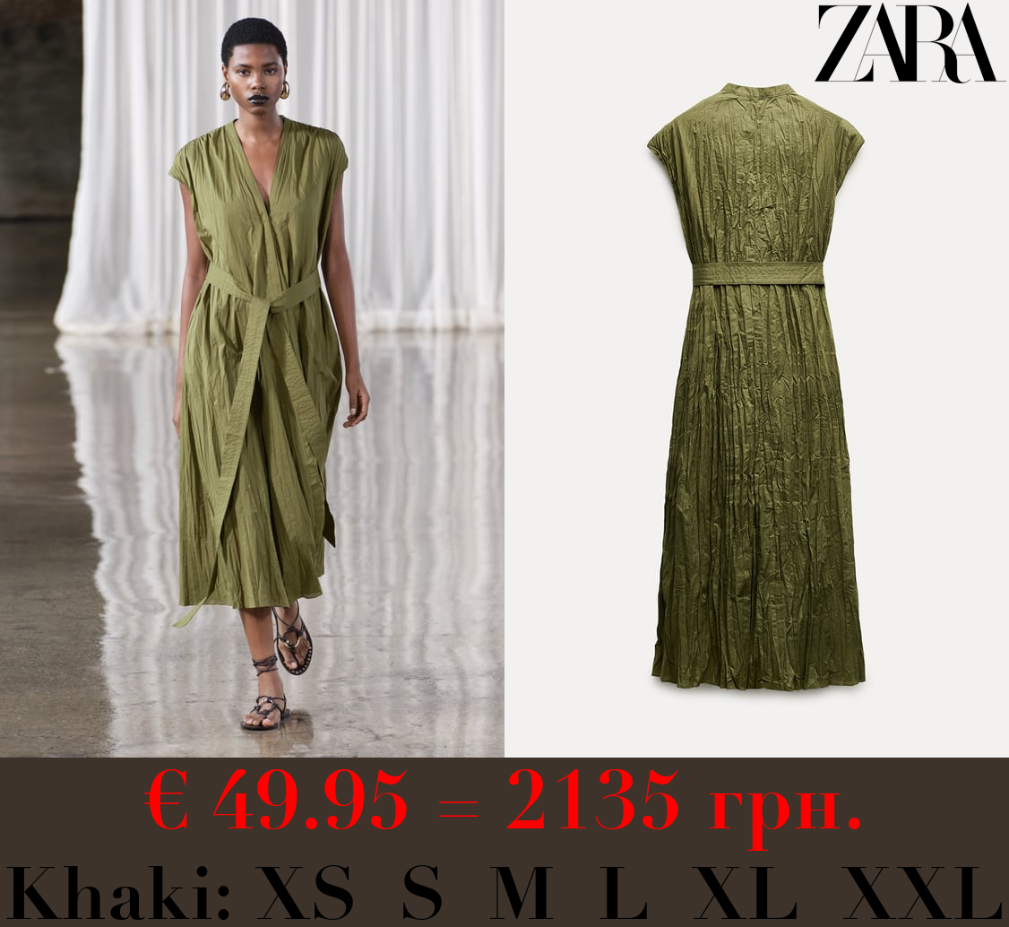 ZW COLLECTION CREASED DRESS WITH BELT