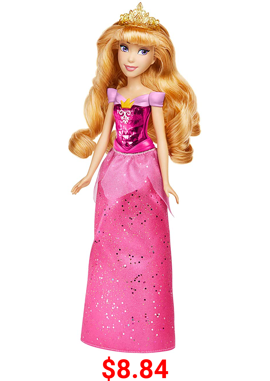 Disney Princess Royal Shimmer Aurora Doll, Fashion Doll with Skirt and Accessories, Toy for Kids Ages 3 and Up , Pink