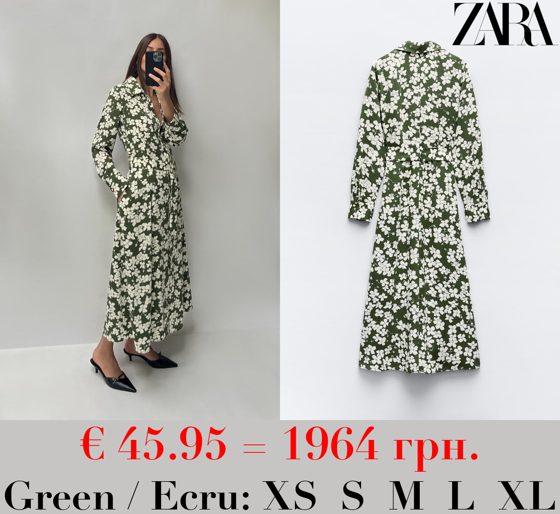 FLORAL PRINT SHIRT DRESS