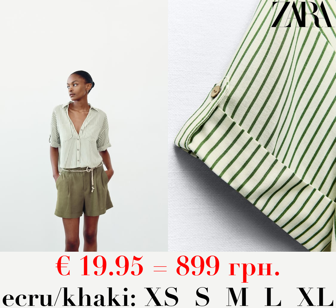 LINEN BLEND SHORT SLEEVE SHIRT