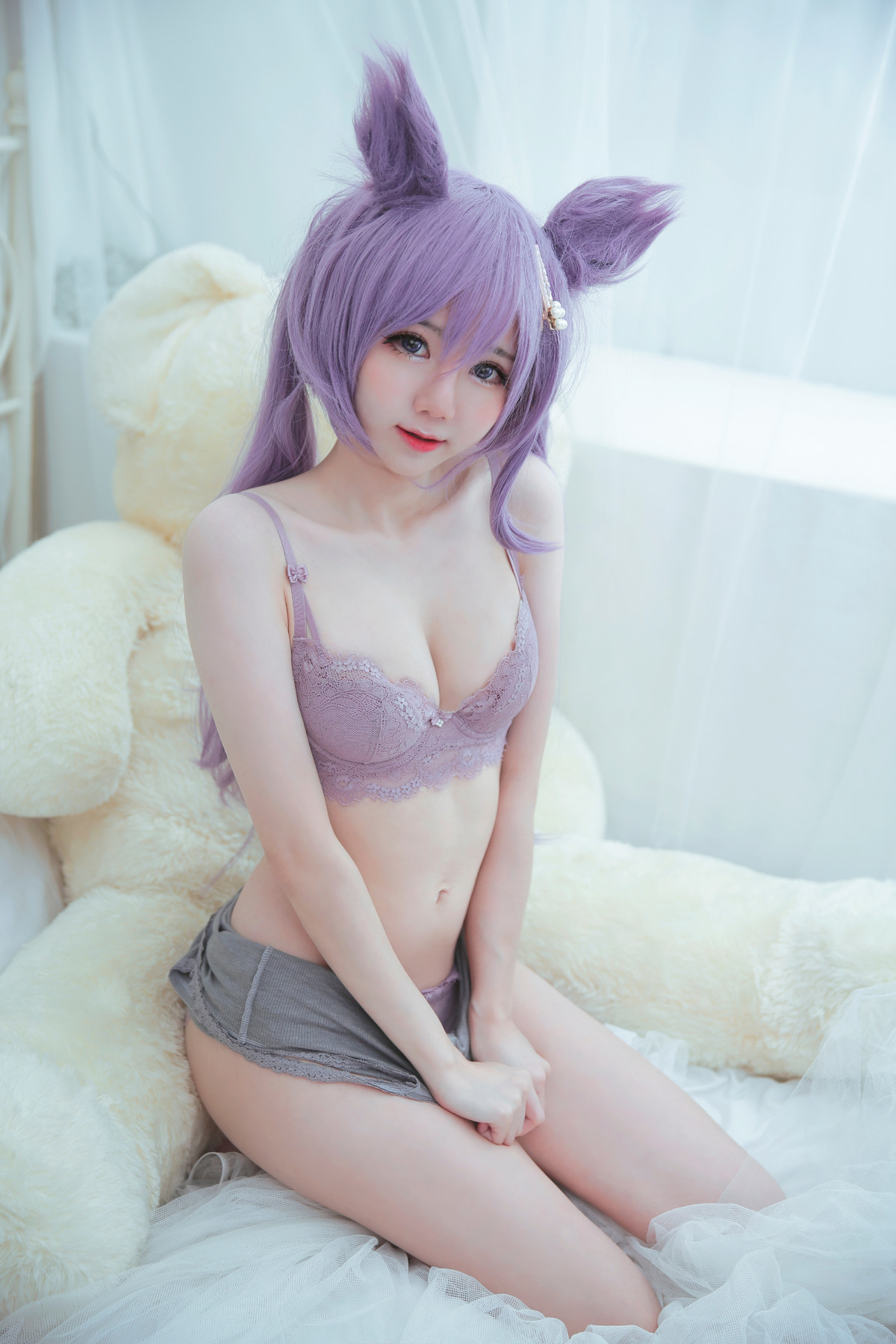 Sally多啦雪 Cosplay Keqing 刻晴 Lingerie Ver. 11