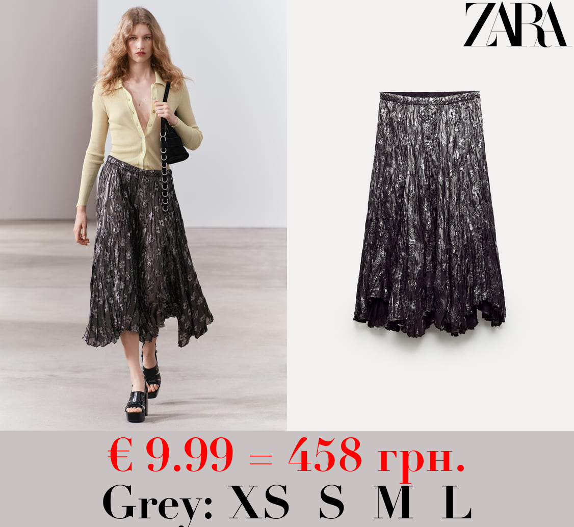 ZW COLLECTION METALLIC MIDI SKIRT
