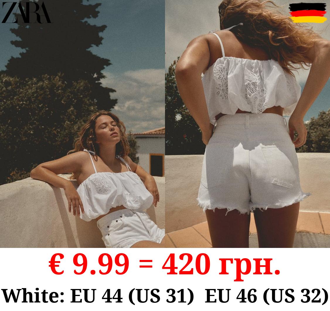 HIGH-WAIST TRF DENIM SHORTS