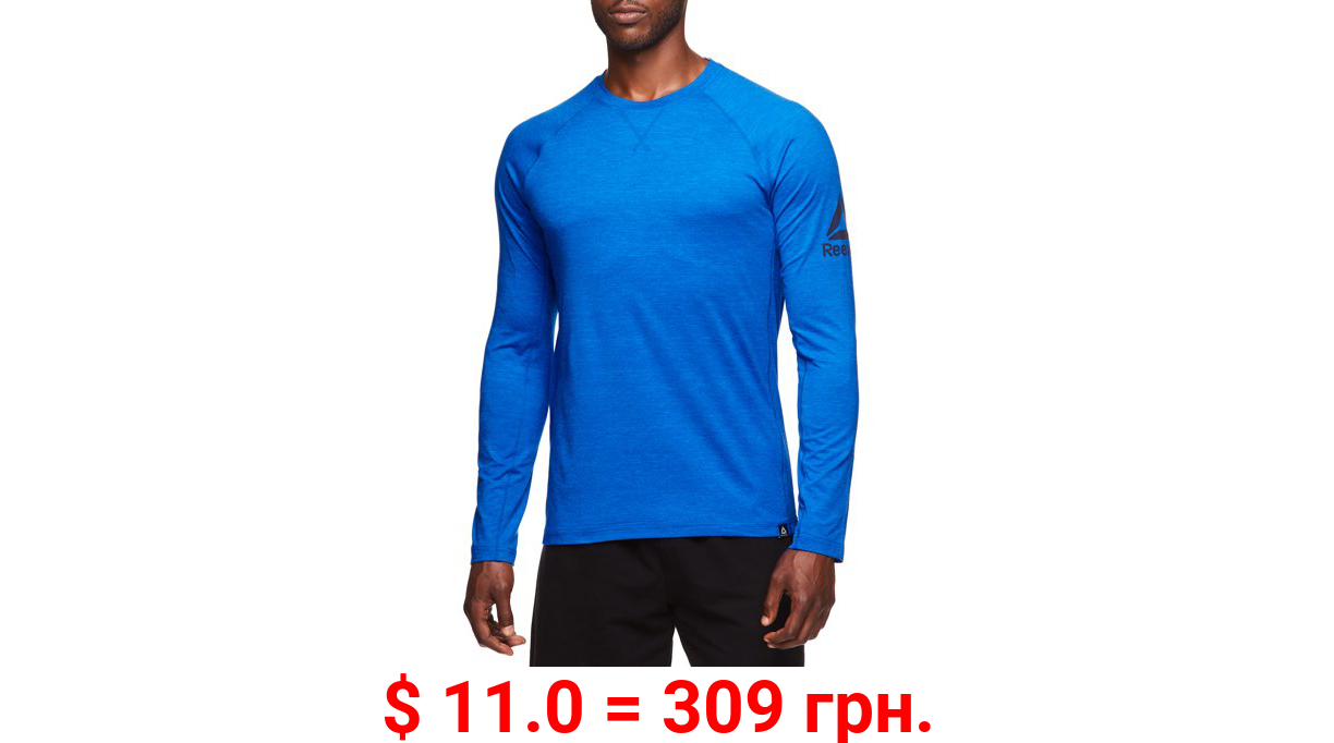 Reebok Men's and Big Men's Active Long Sleeve Warm-Up Training Crew, up to Size 3XL