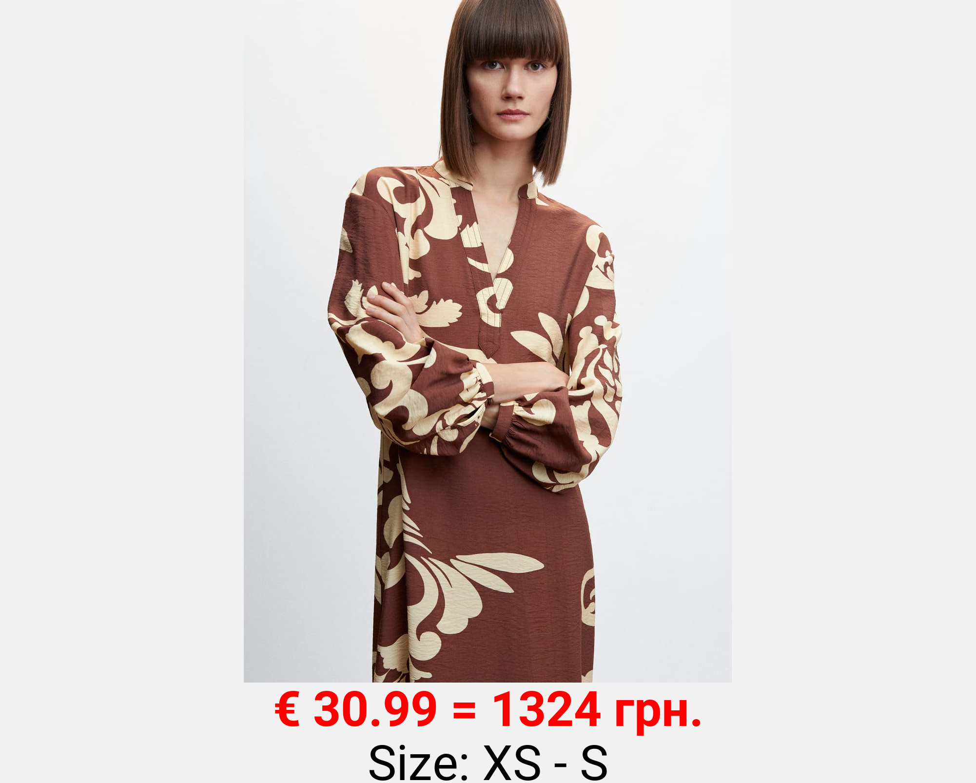 Vestido estampado abertura 