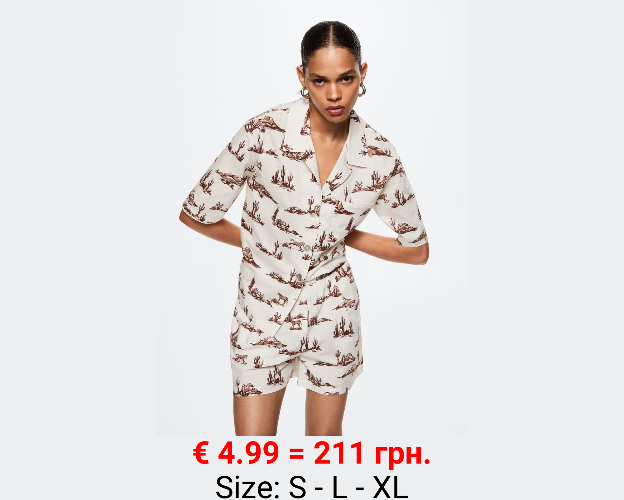 Camisa estampada algodón