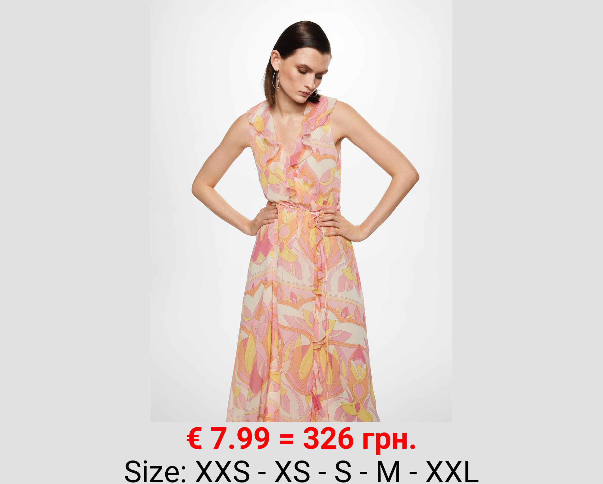 Vestido estampado volantes