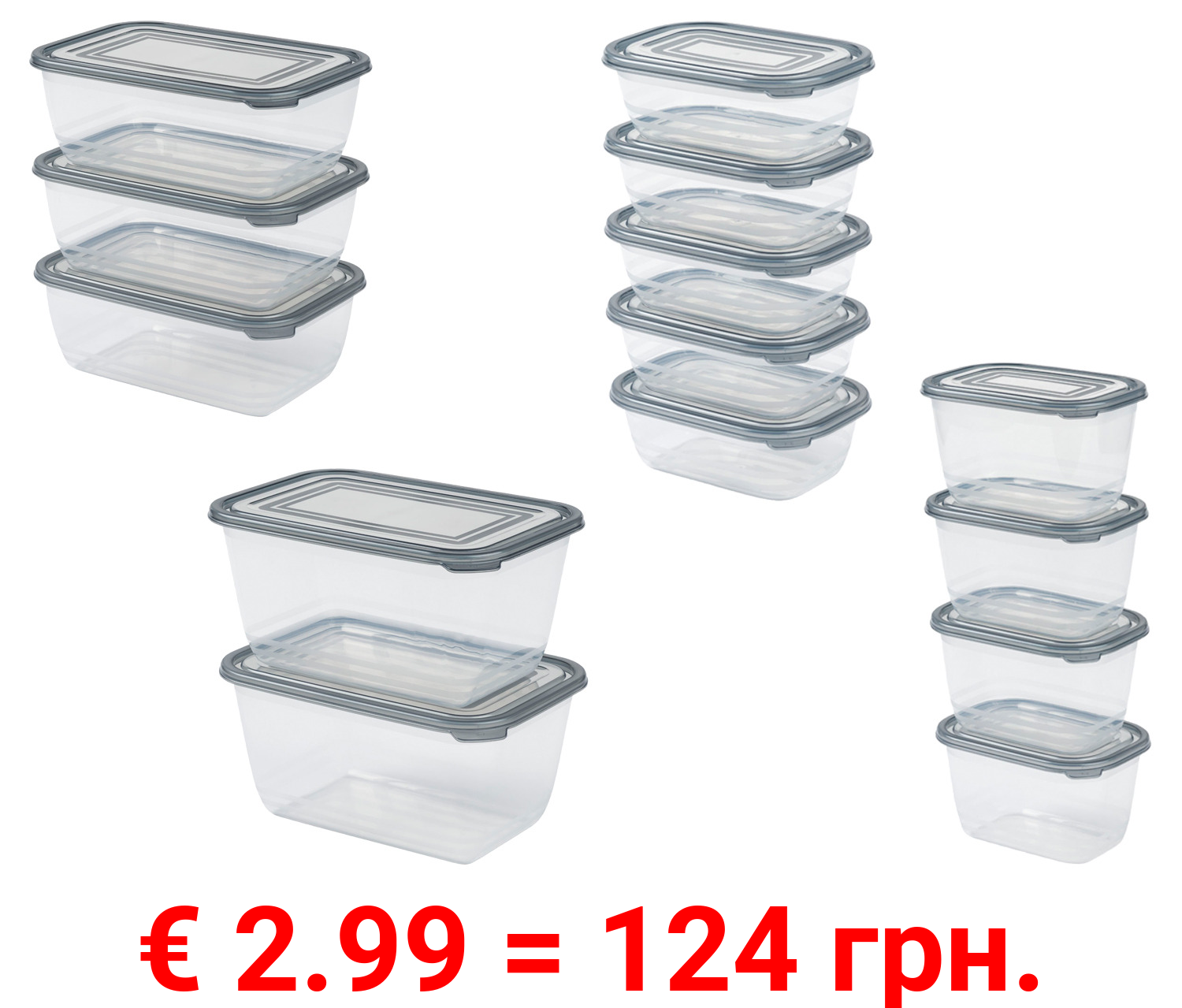 ERNESTO® Frischhaltedosen-Set, stapelbar