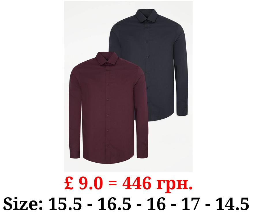 Regular Fit Long Sleeve Shirts 2 Pack