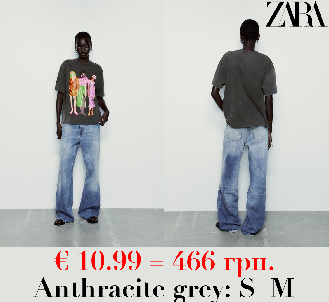 FADED GIRL PRINT T-SHIRT