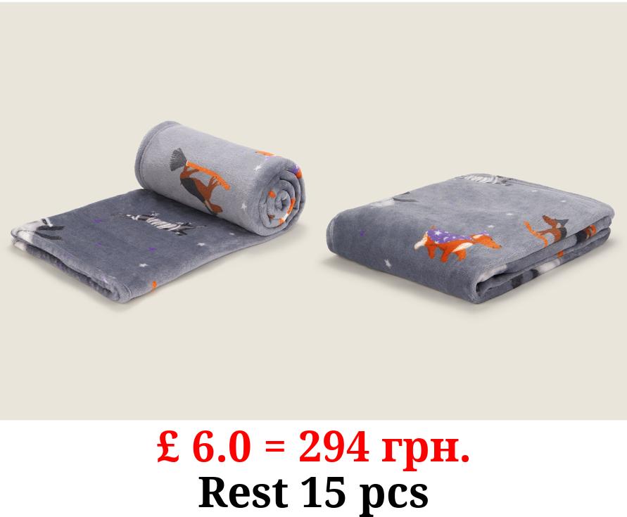 Grey Halloween Multi Dog Super Soft Throw