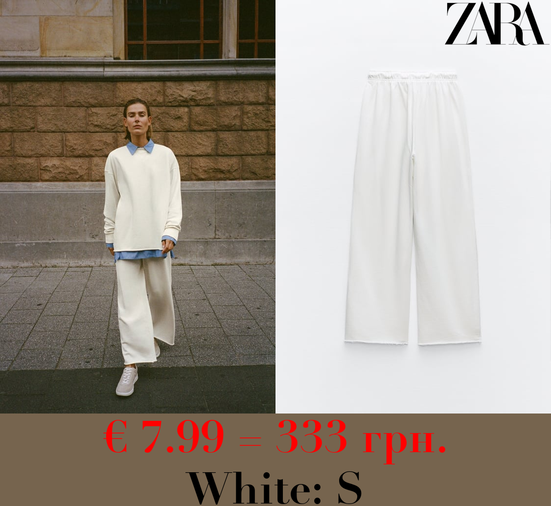 FADED-EFFECT PLUSH TROUSERS