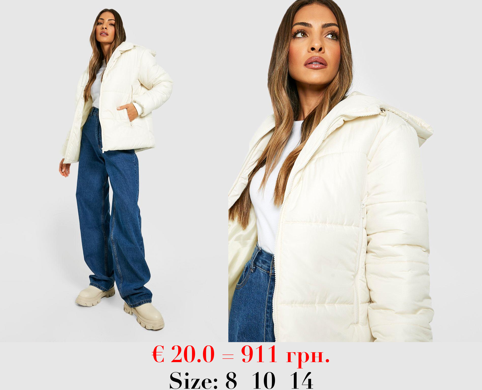 Zip Pocket Detail Puffer Jacket