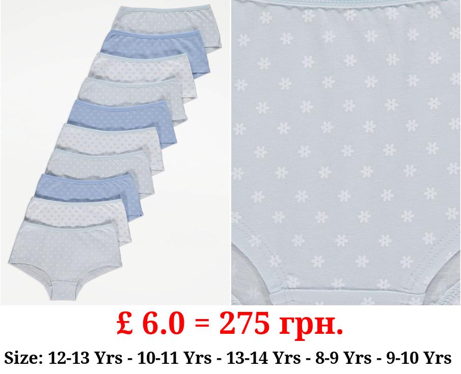 Blue Assorted Floral Print Shorts 10 Pack