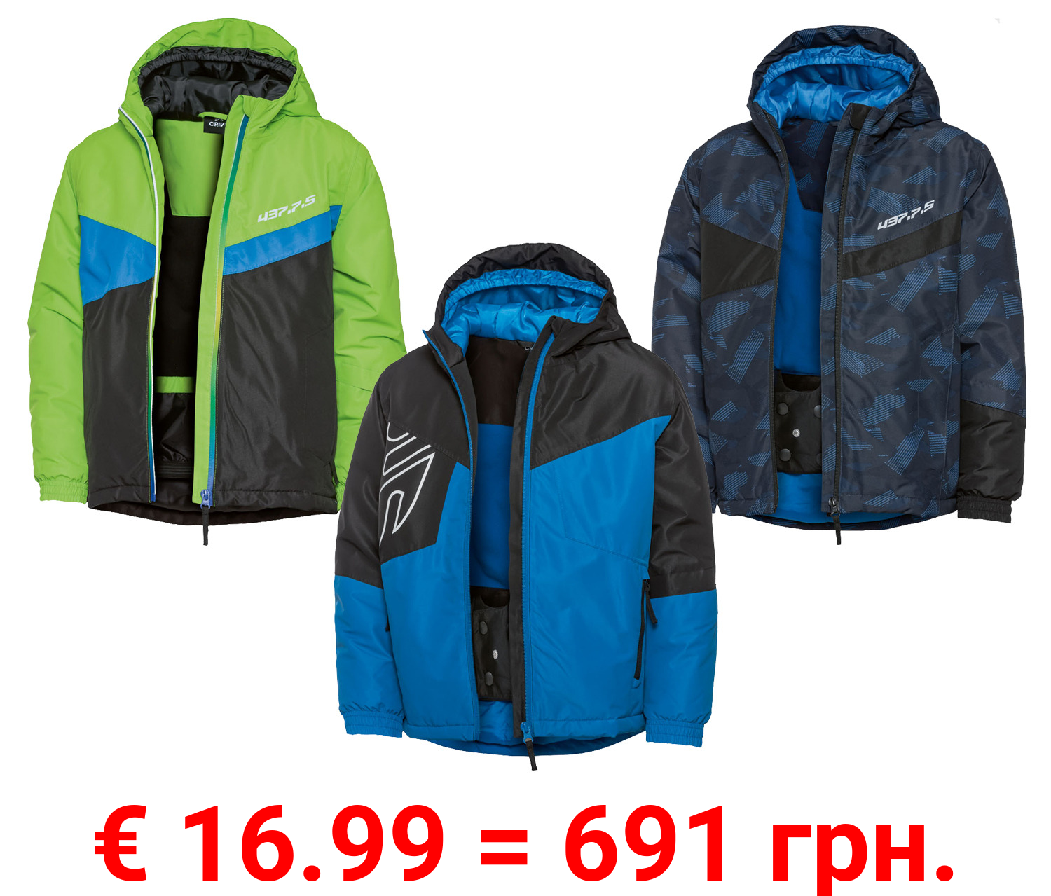 crivit Jungen Skijacke, wärmende Wattierung