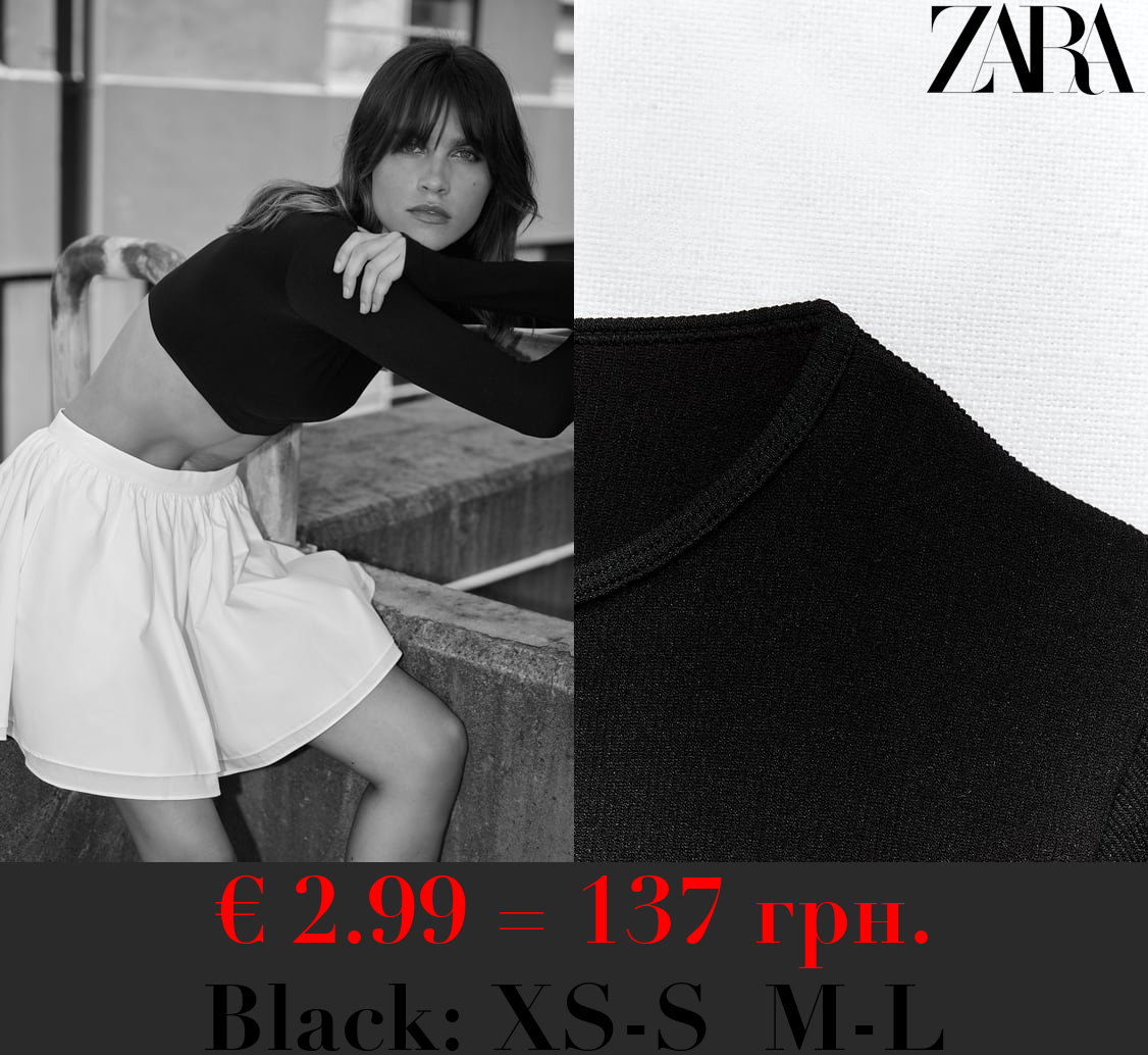 SEAMLESS RIBBED FADED CROP TOP