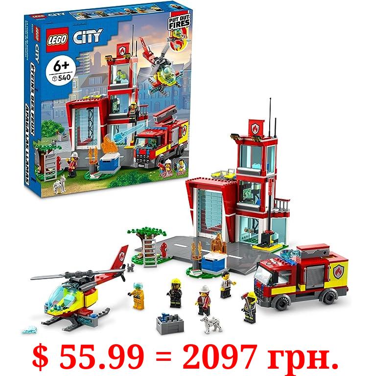 LEGO City Fire Station 60320 Building Toy Set for Kids, Boys, and Girls Ages 6+ (540 Pieces)