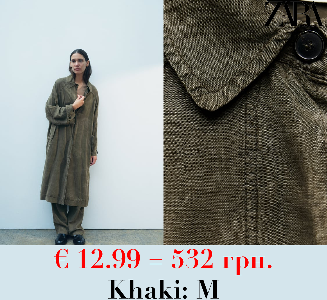 ZW COLLECTION FADED LYOCELL TRENCH COAT