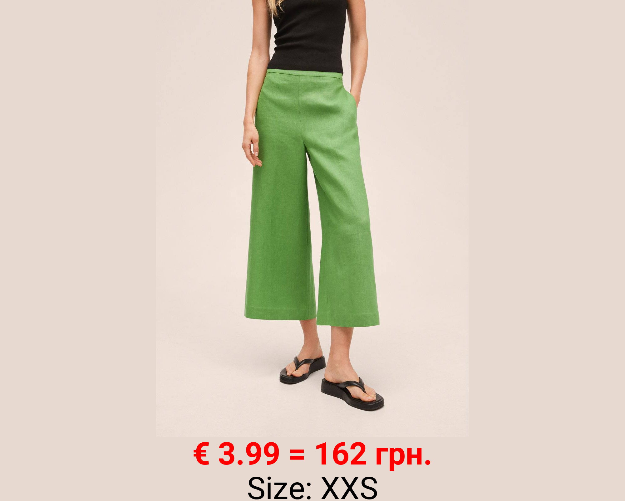 Pantalón culotte 100% lino